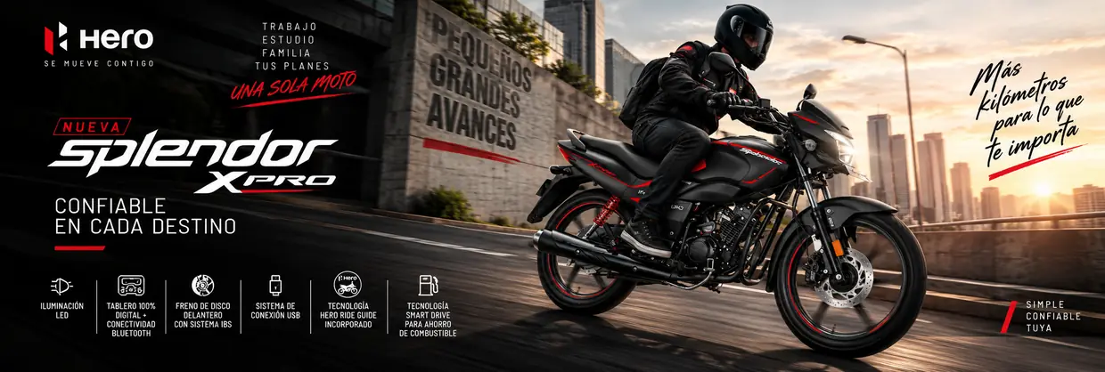 Cartel de campaña de Hero Splendor Xpro: Sube de nivel con la moto de 110 cc con más tecnología